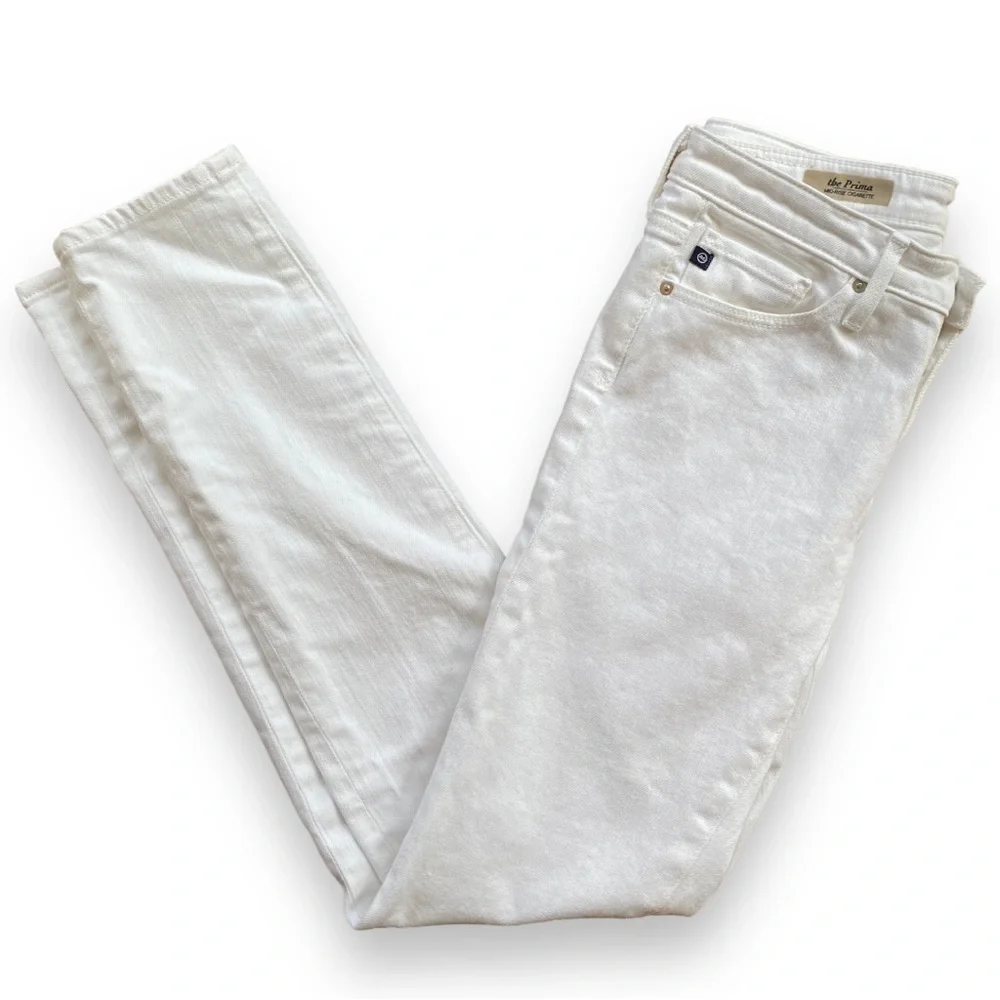AG Adriano Goldschmied White The Prima Mid-Rise Cigarette Jeans Size 26 - Picture 7 of 16